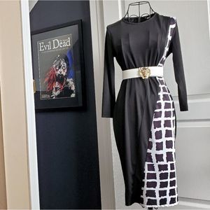 Black and white office dress